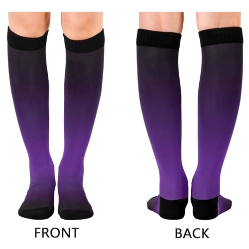 GAIREG Royal Purple Black Gradient Compression Socks Men’s Compression Socks Athletic Long Socks2