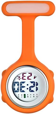 1-3 stuks verpleegsterhorloge dames heren met pin op stethoscoop revers fob zakhorloge digitaal horloge gemakkelijk leesbaar siliconen hoesje voor artsen verpleegkundigen, zwart