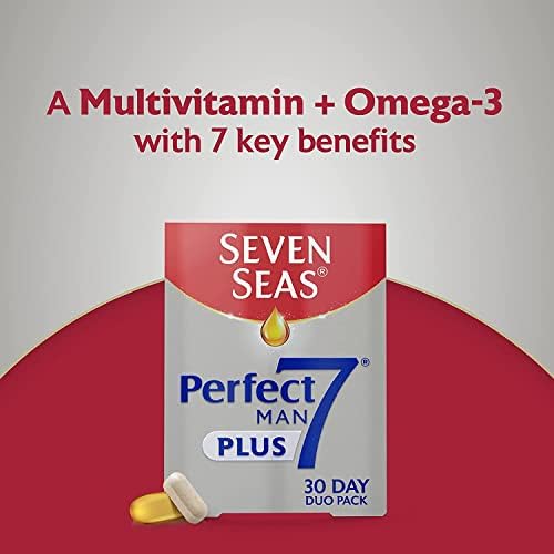 Seven Seas Perfect7 Man Plus Multivitamin, With 1000 mg Fish Oil, 60 High Strength Tablets, 250 mg EPA & DHA, Duo Pack: 30 Capsules + 30 Tablets