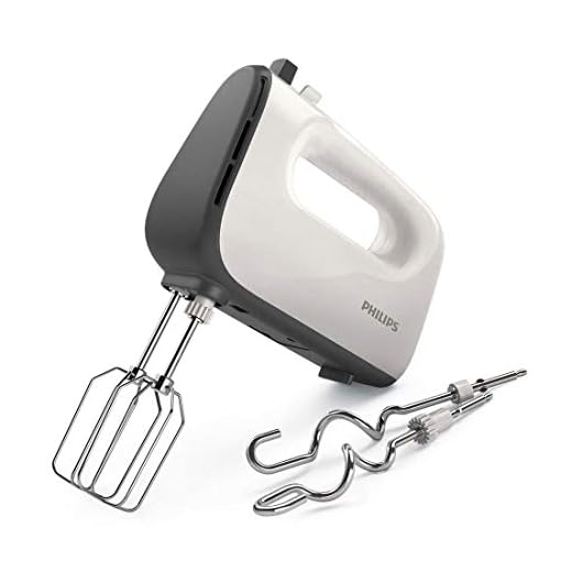 Philips 5000 Series Mixer, 450 W, 5 Velocità + Turbo, Facile Montaggio delle Fruste, Grigio/Cashmere (HR3741/00)