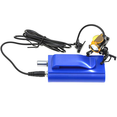 Dental Protable Led Head Light Lamp For Dental Surgical Medical Binocular Loupe Metal Clip With Plastic Body For Fast Heat Dissipation (Blue) #TOP2