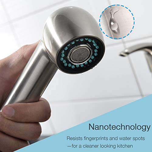 Comllen Commercial Brushed Nickel Stainless Steel Small Single Handle Rv Pull Out Kitchen Sink Faucet, Single Lever Pull Down Prep Kitchen Faucets With Sprayer Bar Facuet #TOP2