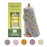 Chloven Paperless Towels Roll Washable Cotton Cloth, Reusable Paper Towels - 25 Pack with Durable Cardboard Roll - 10" X 10" Zero Waste Reusable Napkins Eco Friendly
