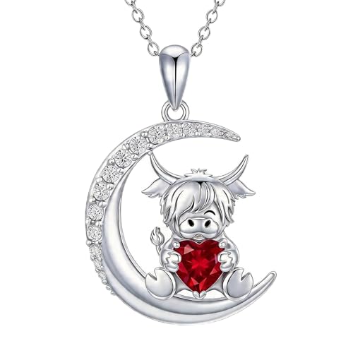 Image of PROESS Animal Birthstone Necklace 925 Sterling Silver Otter /Axolotl /Hippo /Elephant /Dachshund /Monkey /Red Panda Pendant Necklace Animal Birthstone Jewelry Gifts for Women
