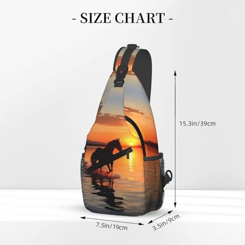 Mochila bandolera negra para senderismo y viaje miniatura 2