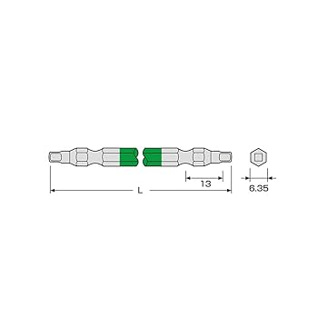 Amazon.co.jp: アネックス(ANEX) カラービット 四角 両頭 SQ#3