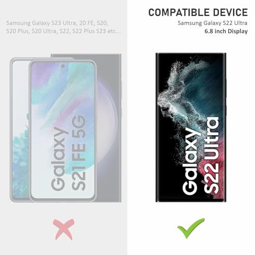 Image of SupCares Military-Grade Curved Full Glue Tempered Glass Screen Protector for Samsung Galaxy S22 Ultra (6.8 Inch) With Easy Self Installation Kit | Fingerprint Working | Edge to Edge Coverage | Black