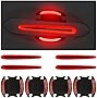 8PCS Car Handle Cup Protector Reflective Stickers, 3D Carbon Fiber Door Bowl Paint Scratch Protective Film, Night Visibility Door Cover Guard Strips, Warning Decals Universal for Most Cars (Red)