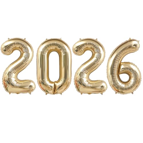 2026 Champagne Gold Balloons 40 Large Champagne Gold 2026 Balloons Helium Mylar Foil Balloons for 2026 New Year Christmas Graduation Party Decoration