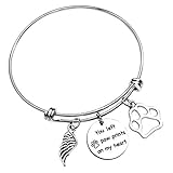 ecobuty Loss of Pet Memorial Gifts You Left Paw Print On My Heart Jewelry Sympathy Gift for Pet Owner Dog Memorial Gifts Remembrance Loss of Pet Gifts Loss of Pet Bracelet (Left Paw Print-BR)