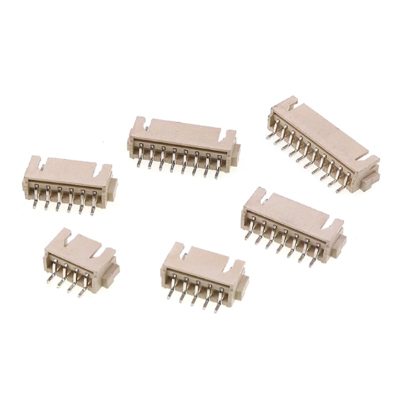 fengpeng 20/50Pcs XH2.54mm 2/3/4/5/6/7/8/9/10 Pin Header Connector SMD Horizontal/Vertical Terminals Wire Socket JST XH Connectors(Vertical,50PCS_10P)