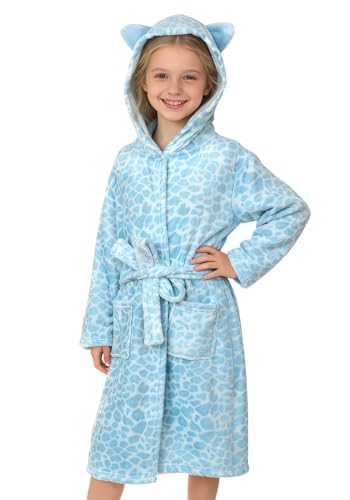 Image of Doctor Unicorn Soft Hooded Rainbow Bathrobe Sleepwear for Girls