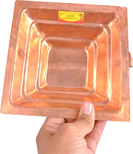 Image of SHIV SHAKTI ARTS Copper hawan Kund | Yagya Kund | Poojan Home - Temple, Ritual Pooja Pourpose, Indian Cultural Religious Item, (NO 10)
