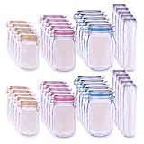 Bolsas para tarros de albañil | Bolsa para botellas de tarro de albañil con sello reutilizable, bolsa de almacenamiento de especias, bocadillos autosellados a prueba de fugas, frescos para picnic, 40