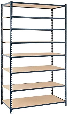 Edsal 8-Shelf Boltless Steel Shelving Unit in Gray | 84 in. H x 48 in. W x 12 in. D