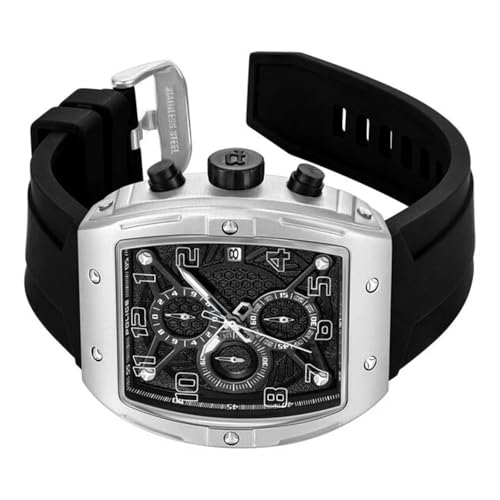 Image of Police Black Dial Chronograph Silicone Strap Watch for Men