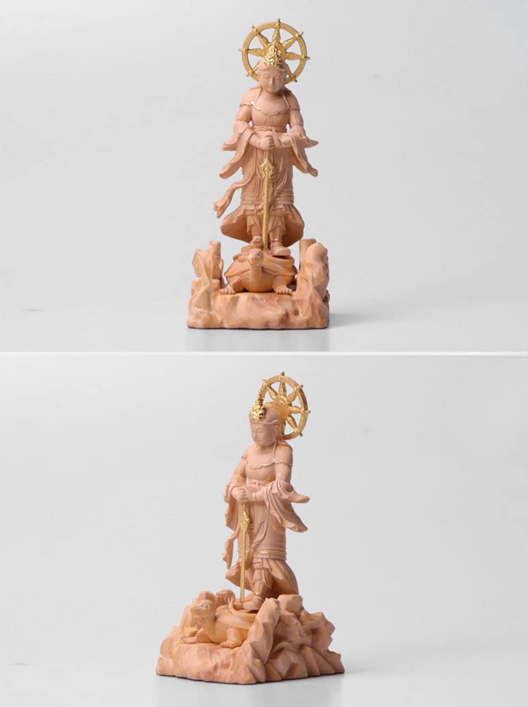 Amazon｜木彫り 北辰妙見菩薩 仏像 フィギュア ミニ仏像木彫り 極彩色