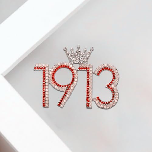 Image of Sparking Top Lady Crown Red And White Society Delta Sorority DST Brooch Pin Graduation Gifts Jewelry For Her
