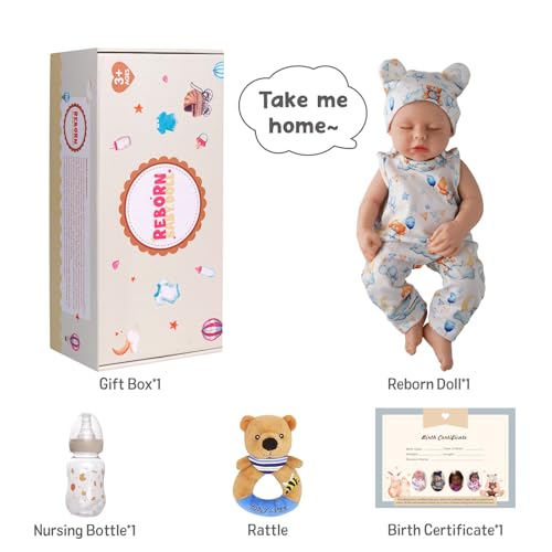 Muñeco BABESIDE Reborn Silicone 16 Pulgadas Niño miniatura 6