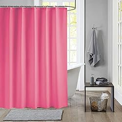 Cortinas De Baño Color Rojo meioro Cortinas de Ducha de Colores Sólidos, Cortina Ducha Impermeable Peva Incluye Ganchos para Cortina, Cortina de Ducha y Antimoho al Moho Para Bañeras Hotel Spa(Rosa Rojo,Ancho 180cm x Alto 220cm)