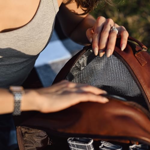 Argali Wines Genuine Leather Picnic Backpack for 4, Brown by Argali Wines - Image 4