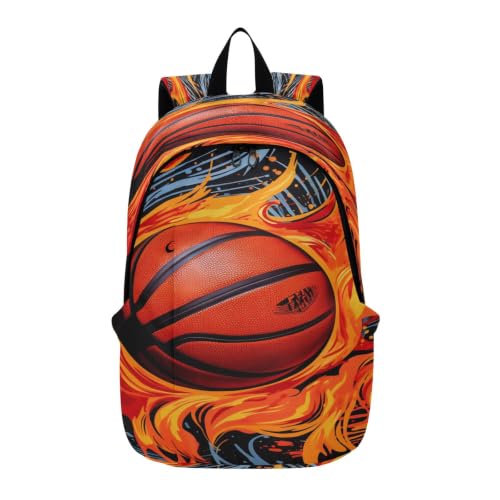 Sac à dos pour ordinateur portable motif basketball avec bretelles rembourrées