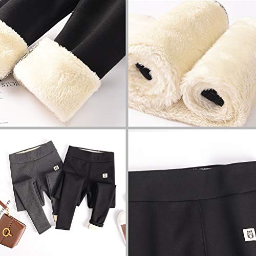 Leggings femininas grossas de lã de caxemira à prova de vento para inverno, calças leggings elástica