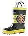 Oakiwear Kids Rubber Rain Boots with Easy-On Handles (Fireman Rescue, 13 M US Little Kid)