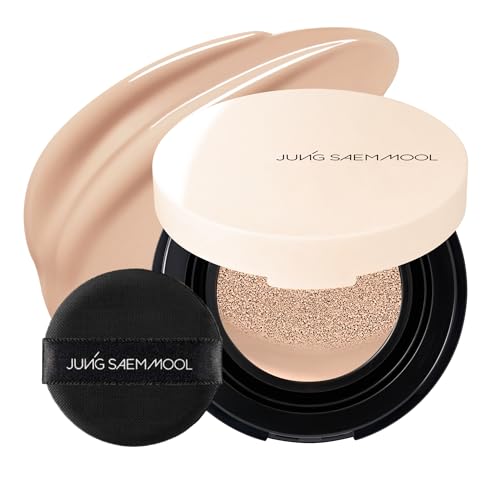 Image of JUNG SAEM MOOL Essential Skin Nuder Cushion | Natural Finish, Buildable Coverage Cushion Foundation by Korean Makeup Artist (Mini, 0.17 Fl Oz), 22N Peach Light