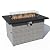 EAGLE PEAK 42 Inch Outdoor Propane Gas Fire Pit Table, 50,000 BTU Auto-Ignition Rectangular Gas Fire Pit with Glass Wind Guard, Gray PE Rattan