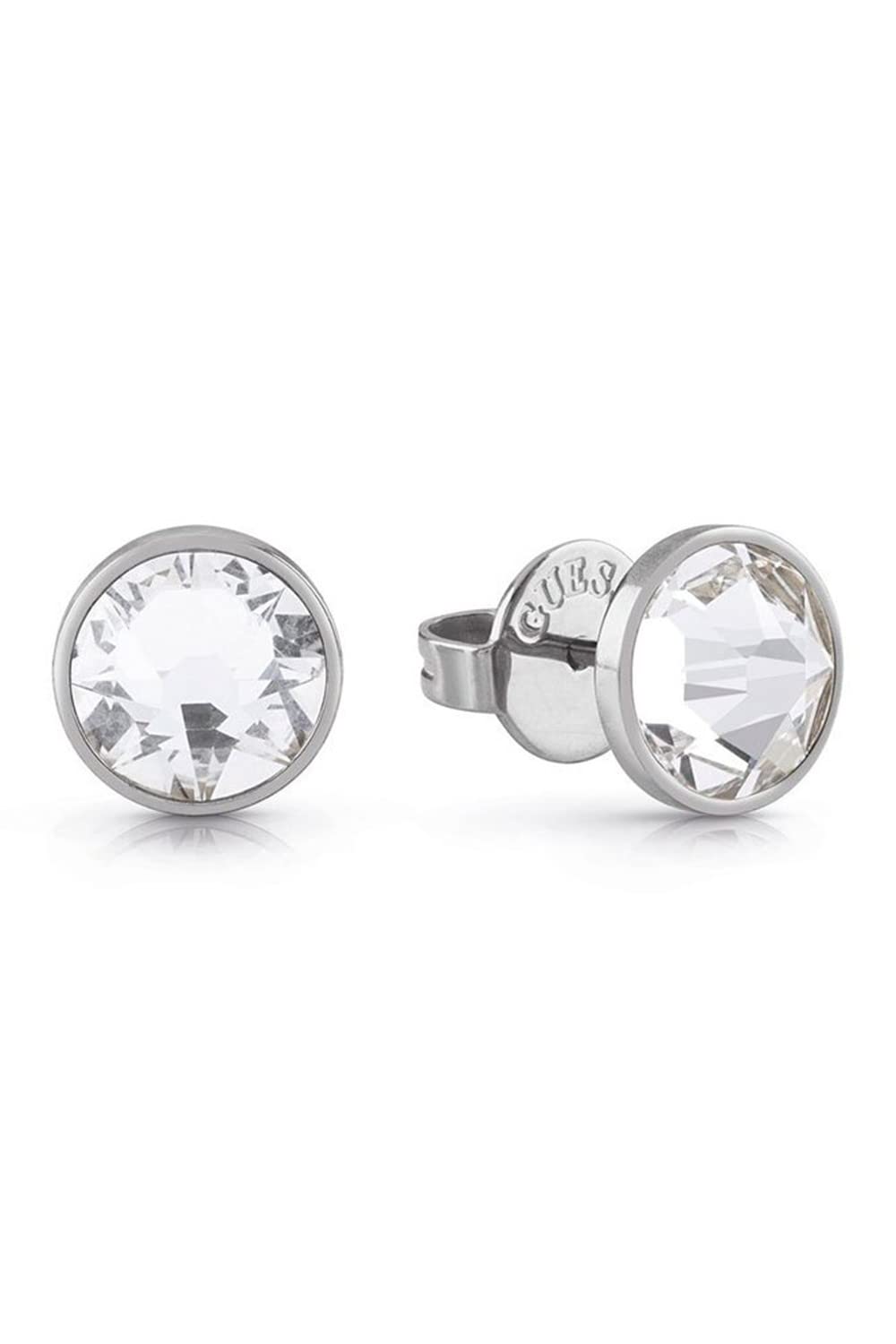 Pendientes Guess Frontier Acero Baño Oro Y Cristal Negro JUME01343JWYGBKT-U