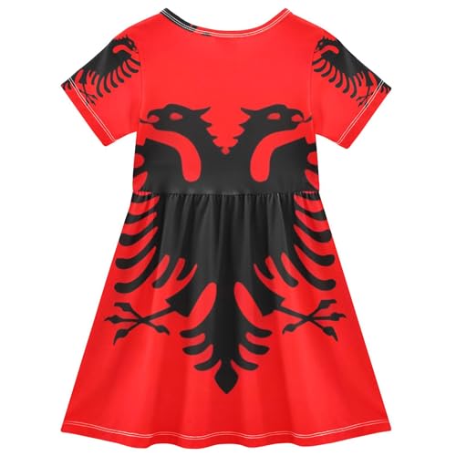 Toddler Girls Dresses 2t Albania Flag Summer Outfits Floral Print Dress Children Dress2