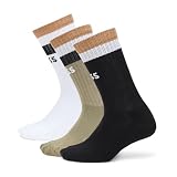 BOSS, 3 Pack Iconic Stripe Front Logo Ribbed Socks, kalamata green/white/black, 7-13