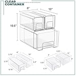 Sorbus 1 Large & 2 Small Clear Stackable Storage Drawers, Plastic Organizer Bins with Handles, Pull-Out Stackable Drawers for Bathroom Closet, Medicine, Cabinet, Pantry Storage, Baby Bottle Organizer - Image 3