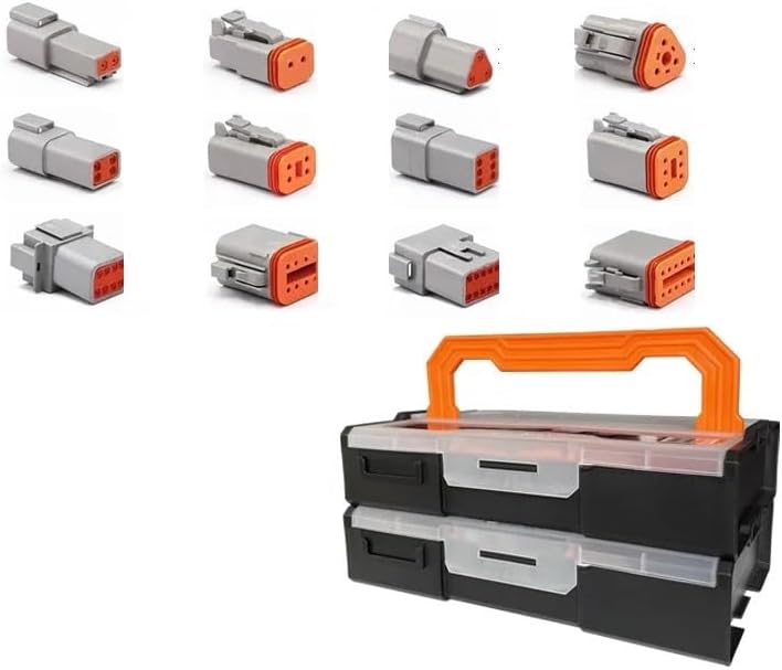 1 Box Series Waterproof Wire Connector Kit DT06-2/3/4/6S DT04-2/3/4/6/8/12P Automotive Sealed with Pins Box(C Sets)