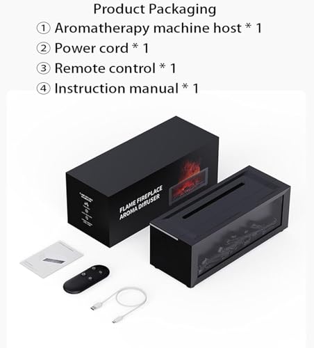 Mini difusor de lareira para óleos essenciais, umidificador de aroma de chama de 7 cores com control