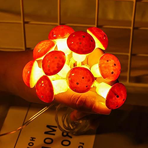 Dreamworth Plug In Mushroom String Lights, 100 Led Wire Light For Valentines Day, Weddings, Birthdays Family Dinners And Party #TOP5