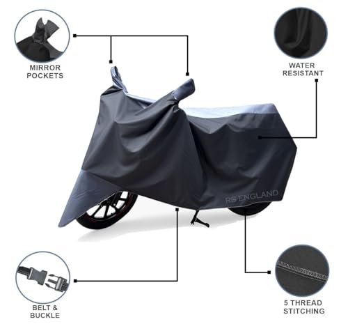 Image of All Season Protection Bike Cover for Ultraviolette X47 Crossover EV Bike Cover with Water-Resistant and Dust Proof Premium 190T Fabric Grey Stripe