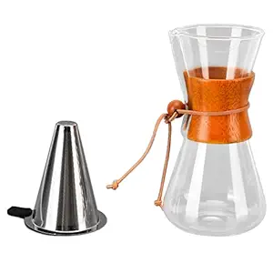 Pour Over Coffee Dripper, Bamboo Drip Coffee Maker 550ml Classic for Coffee Shop for Home for Office