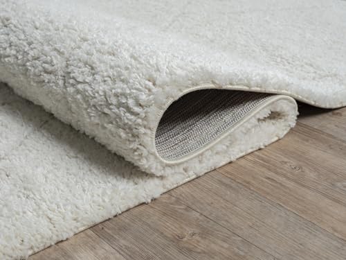 Tapis Shaggy Bahar 160x230 crème losange - the carpet