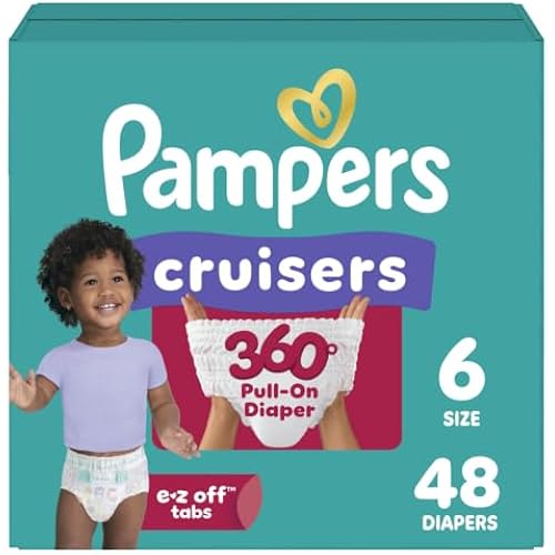 Pampers Diapers - Cruisers 360° - Size 6, 48 Count, up to 100% Leakproof Fit, Designed for Active Babies, Pull On Diaper
