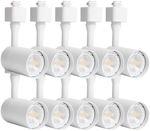 EAGLOD 10W Dimmable LED Track Lighting Head,CRI90+Adjustable Track Lights Fixture 4000K Daylight,110V Ceiling Spotlight 34° Angle for Accent Task Wall Art Lighting, Kitchen,Halo Type- 10 Pack White