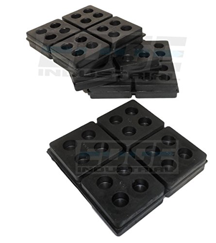 Heavy Duty Anti Vibration Isolation Pads 4" X 4" X 3/4" All Rubber Waffle Type, Quantity 4 #TOP1