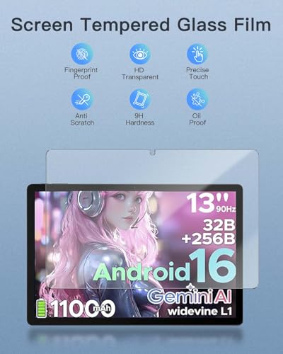 Protector de pantalla vidrio templado 9H para DOOGEE U13 Tablet miniatura 2