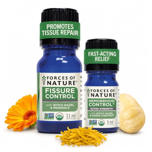 Forces of Nature Hemorrhoid Control Extra Strength (5ml) + Fissure Control (11ml) - Virtual Bundle