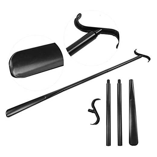 Removable Portable Long Dress Stick for Shoes, Socks, Dress Aids with Shoe Horn, Adjustable Extended Dressing Aid for Shoes, Socks, Shirts and Trousers