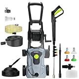 Hidrolimpiadora de Alta Presión 2000W, caudal: 420 l/h Limpiadora Pistola de Gran presión para Coche/Suelo/Jardín Limpieza y Automóviles