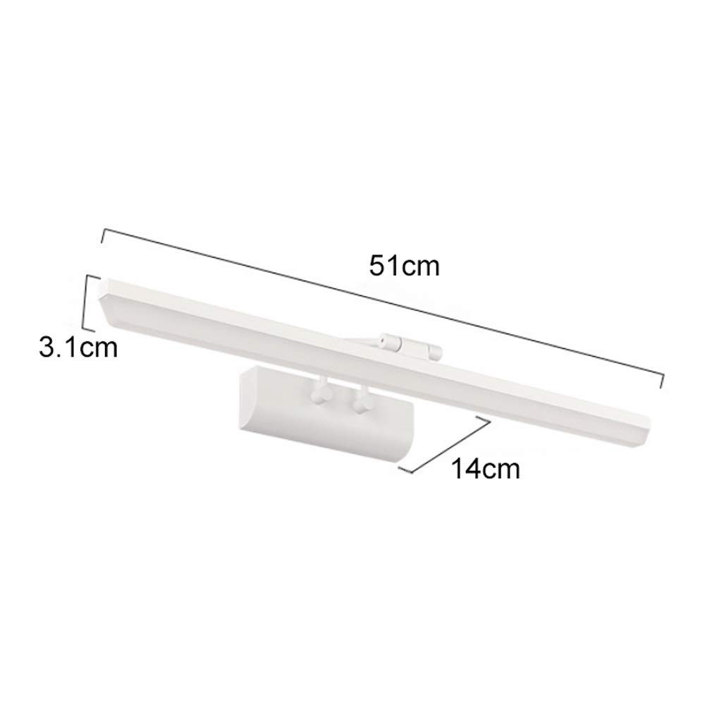 Moderne Spiegelfrontleuchte, LED-Make-up-Spiegellampe aus Metall + Acryl, Rahmenbildleuchte, Acryl-Badezimmerspiegelschrankleuchte, einfache Installation Spiegelwandlampe [Energieklasse A+]