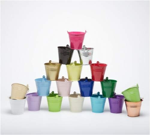 Pack of 5 Navy Blue 8.5cm (3.3") Metal Buckets - Pots - Planters for sweet tree kits, plants, favours etc