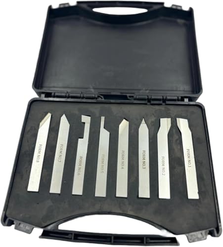 MachEl Set di utensili per tornio Hss - Macchine utensili per tornitura a terra, taglio, separazione, scanalatura, filettatura, tornitura, ingegneria hobbisti (gambo SQ 12 x 12 x 100 mm)